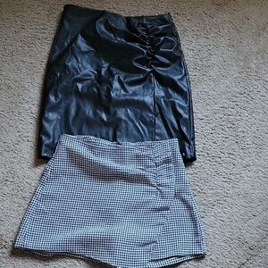 Mustard Seed Black and Patterned Pencil Skirt Duo